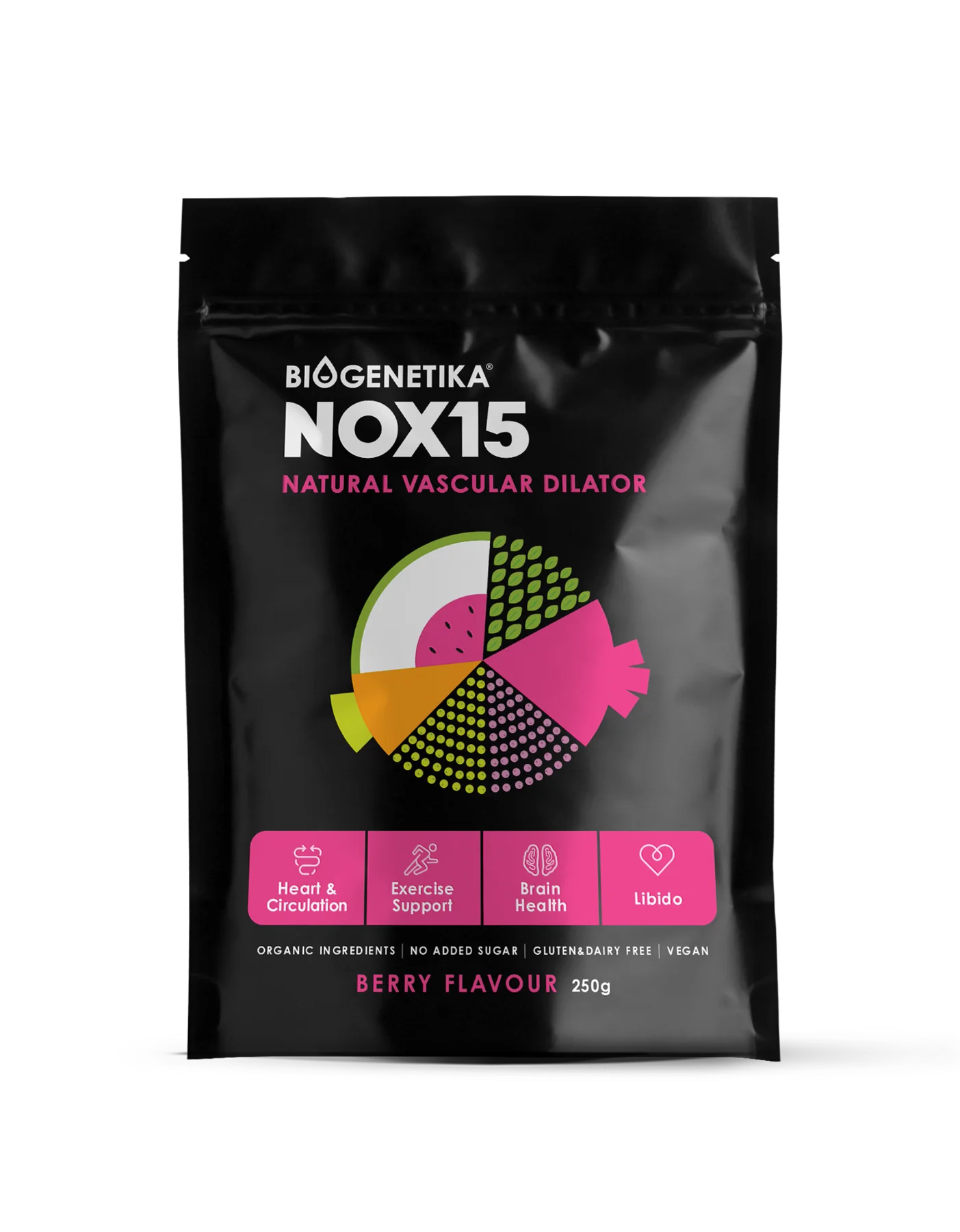 Biogenetika NOX15 - Natural Vascular Dilator (Berry Flavour)